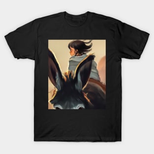 Girl Facing Backwards on a Donkey Greeting Card T-Shirt